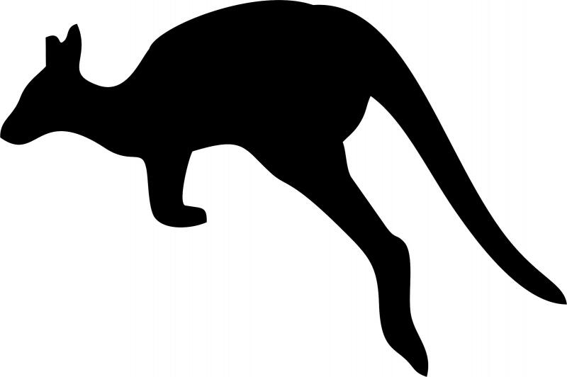 Kangaroo Leaping Laser Cut Silhouette