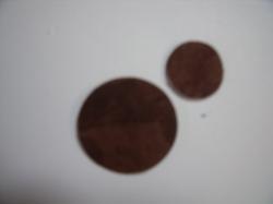 Flower Centers Round Laser Cut Appliques (Size: with FUSIBLE - 1", Color: Brown  )
