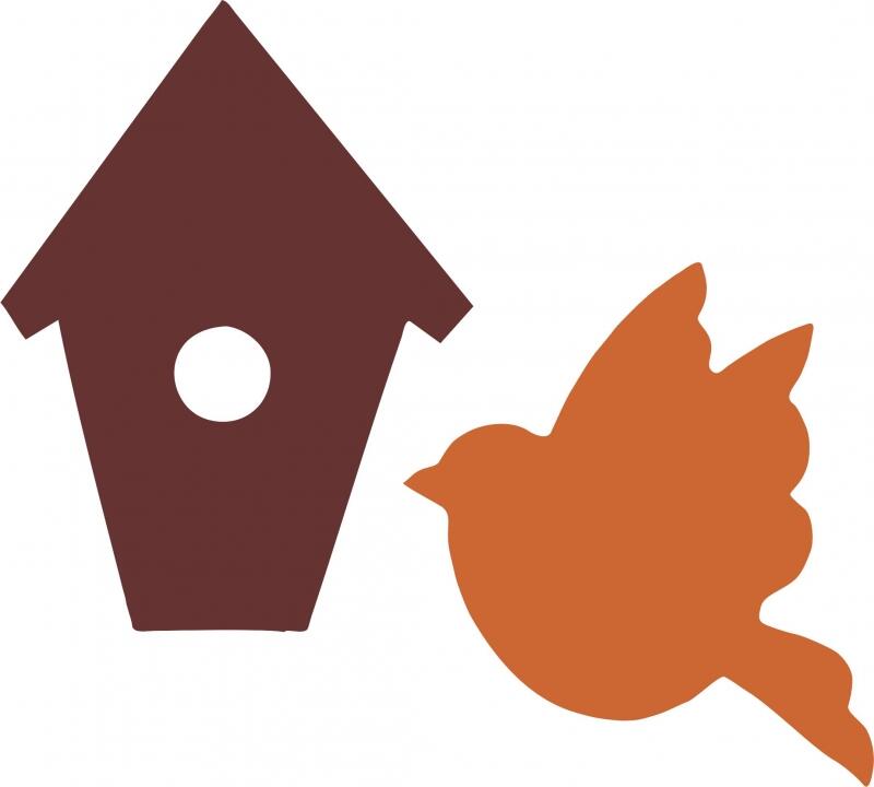 Bird with Birdhouse Set Laser Cut Applique