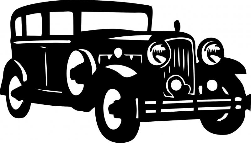 Antique Vintage 1930's Sedan Silhouette Laser Cut Appliques
