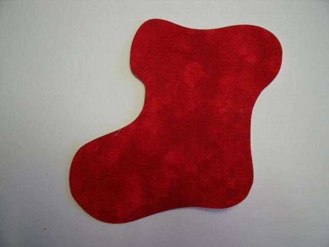 Christmas Stocking Laser Cut Appliques (Size: 6"H, Color: Tonal - Red, Direction: Facing right)