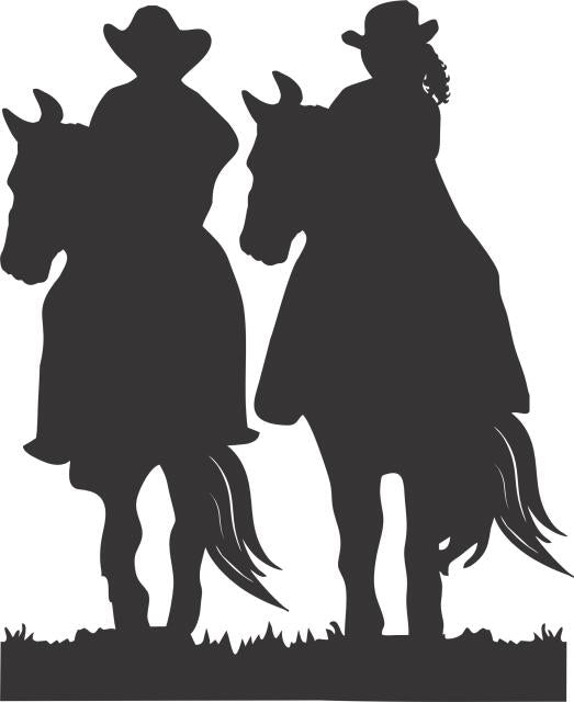 Western Couple #2 Silhouette Laser Cut Appliques