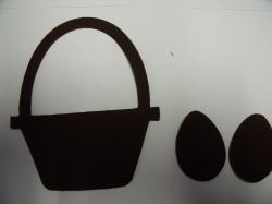 Easter Basket w/Eggs Laser Cut Appliques