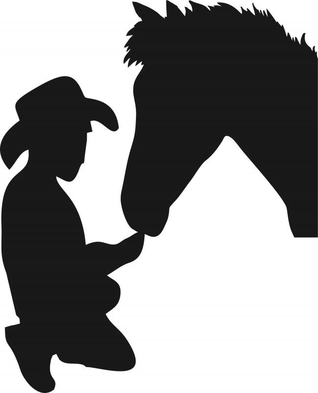 Cody Feeding Horse Silhouette Laser Cut Appliques