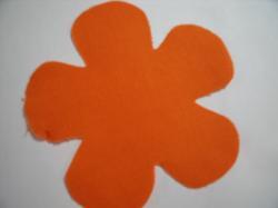 Flower 5 Petal Laser Cut Appliques (Size: with FUSIBLE - 4.5"W, Color: Orange )