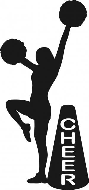 Cheerleader with Megaphone Laser Cut Appliques