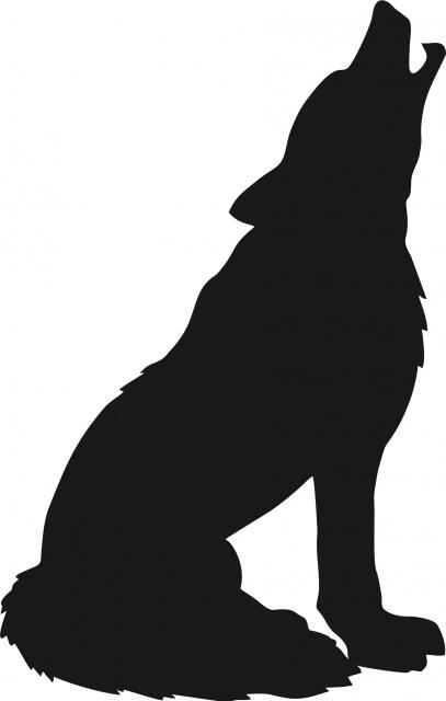 Wolf Howling Silhouette Laser Cut Appliques