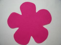 Flower 5 Petal Laser Cut Appliques (Size: with FUSIBLE - 4.5"W, Color: Hot Pink  )