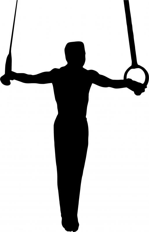 Male Gymnast on Rings Laser Cut Appliques