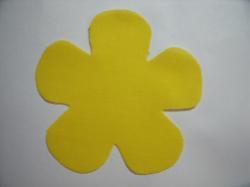 Flower 5 Petal Laser Cut Appliques (Size: with FUSIBLE - 4.5"W, Color: Yellow  )