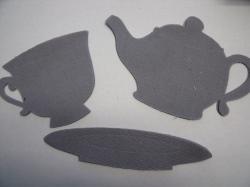 Teapot, Cup & Saucer Set Laser Cut Appliques