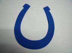 Horseshoe Laser Cut Appliques (Size: with FUSIBLE - 6"H, Color: Blue )