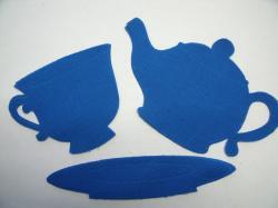 Teapot, Cup & Saucer Set Laser Cut Appliques