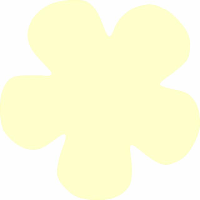 Flower 5 Petal Laser Cut Appliques (Size: 4.5"W, Color: Tonal - Pastel Yellow)
