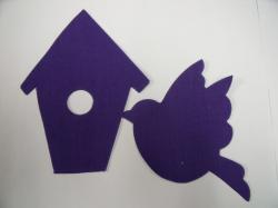 Bird with Birdhouse Set Laser Cut Applique