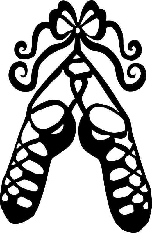 Irish Dance 'Gillies' Silhouette Laser Cut Appliques (Size: with FUSIBLE- 10"H)