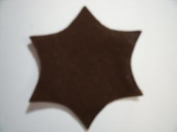 Flower Center Pointed Laser  Cut Appliques (Size: with FUSIBLE - 2.25"H, Color: Brown )