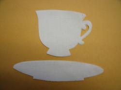 Tea Cup and Saucer Laser Cut Appliques