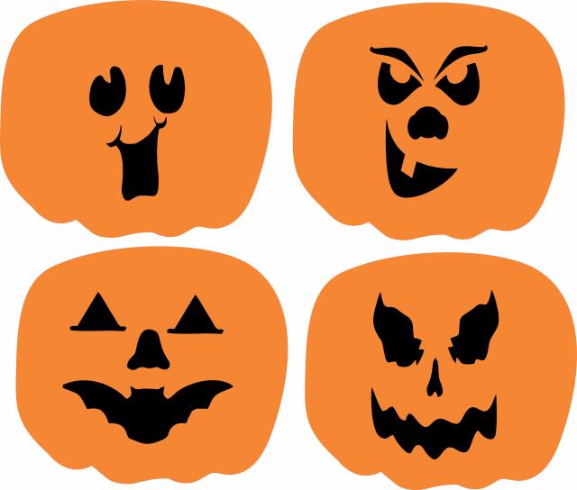 KIT - Jack'o'Lantern with Faces Laser  Cut Appliques