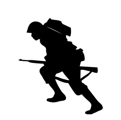 Soldier Lunging Forward Laser Cut Silhouette