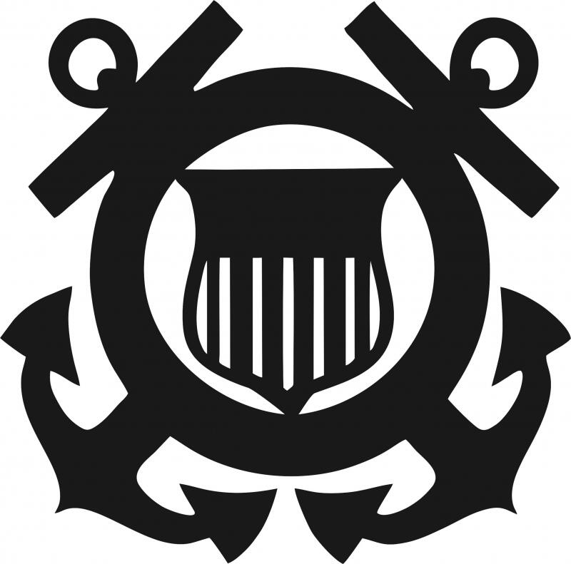 Coast Guard Symbol Silhouette Laser Cut Appliques (Size: 9"H)