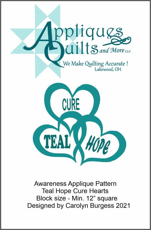 Pattern - Awareness Block - Teal Hope Cure Hearts
