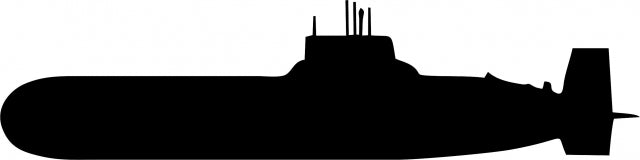 Submarine Silhouette Laser Cut Appliques