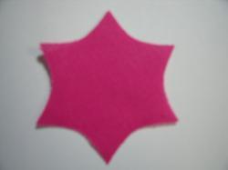 Flower Center Pointed Laser  Cut Appliques (Size: with FUSIBLE - 2.25"H, Color: Hot Pink  )