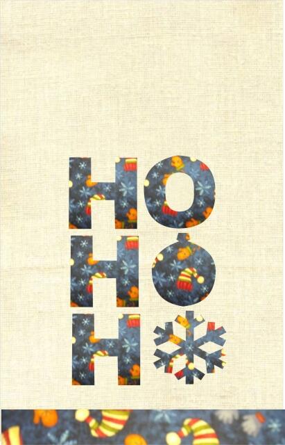 Towel Applique Kit - HO HO HO Laser Cut