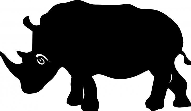 Rhino Silhouette Laser Cut Appliques