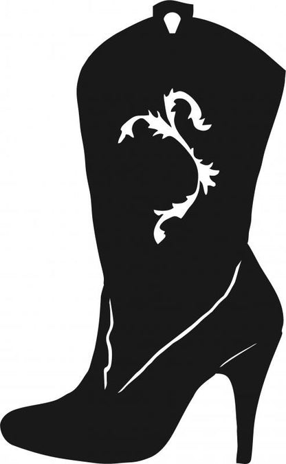 Cowgirl High Heel Boot Silhouettes Laser Cut Appliques