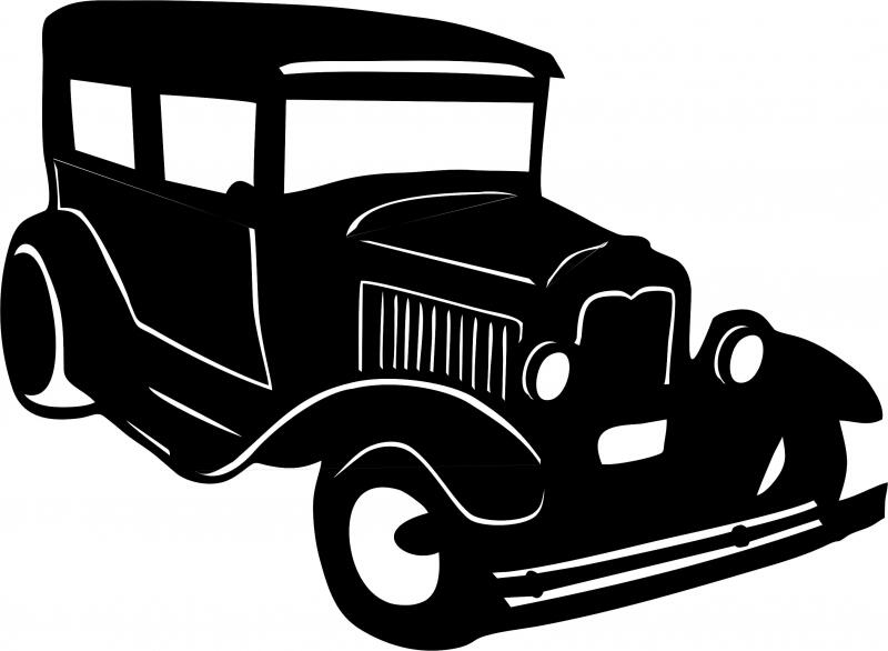 Antique Vintage 1920's Sedan Silhouette Laser Cut Appliques