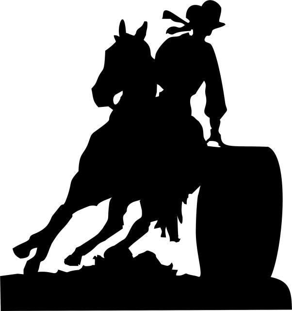 Cheyenne's Barrel Racer Silhouette Laser Cut Appliques