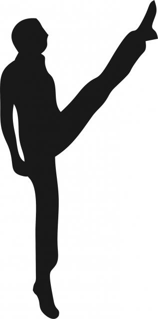 Irish Male Dancer High Kick Silhouette Laser Cut Appliques (Size: 10"H, Direction: facing right)
