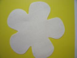 Flower 5 Petal Laser Cut Appliques (Size: 4.5"W, Color: White  )