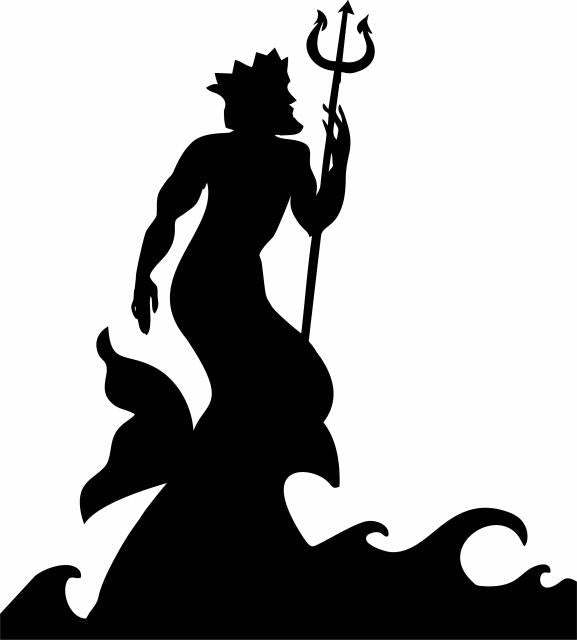 Poseidon - God of the Sea Silhouette Laser Cut Appliques
