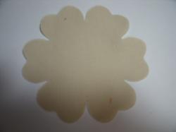 Flower 6 Petal Laser Cut Appliques (Size: with FUSIBLE - 3.5"W, Color: Tan/Beige )