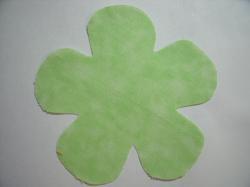 Flower 5 Petal Laser Cut Appliques (Size: 4.5"W, Color: Tonal - Pastel Green)