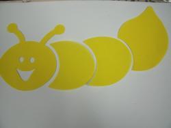 Worm Set One Color Laser Cut Appliques (Size: Set, Color: Yellow  )