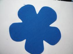 Flower 5 Petal Laser Cut Appliques (Size: 4.5"W, Color: Blue  )