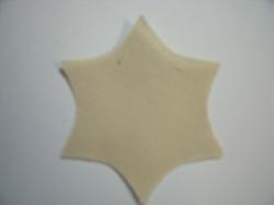 Flower Center Pointed Laser  Cut Appliques (Size: with FUSIBLE - 2.25"H, Color: Tan/Beige )