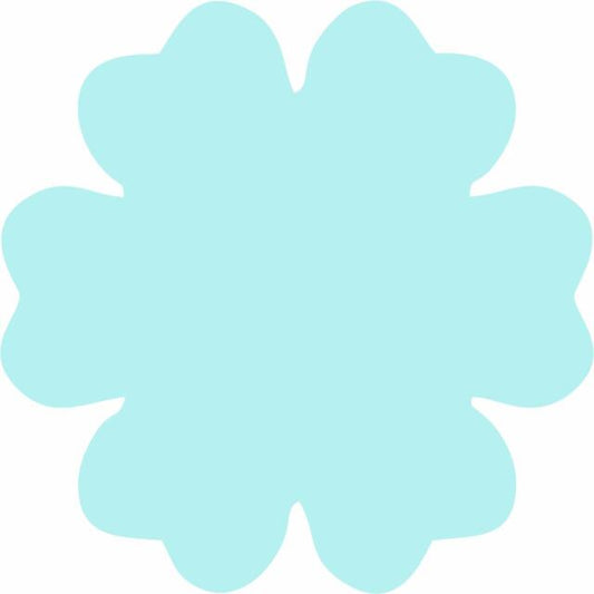 Flower 6 Petal Laser Cut Appliques (Size: 3.5"W, Color: Tonal - Pastel Blue)