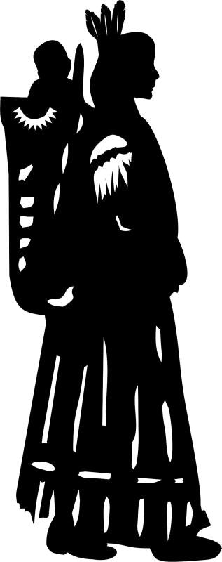 Native American Maiden Silhouette Laser  Cut Appliques