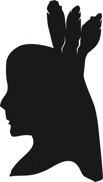 Native American Maiden Portrait Silhouette Laser Cut Appliques