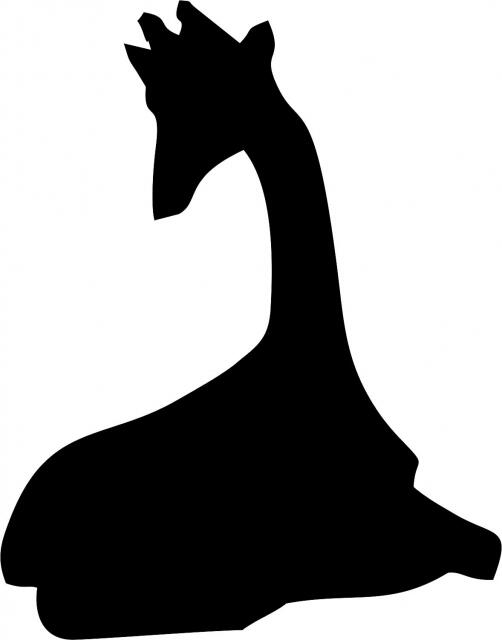 Giraffe Laying Silhouette Laser Cut Appliques