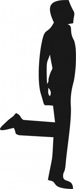 Irish Male Dancer Silhouette Laser Cut Appliques (Size: with FUSIBLE - 10"H, Direction: facing right)