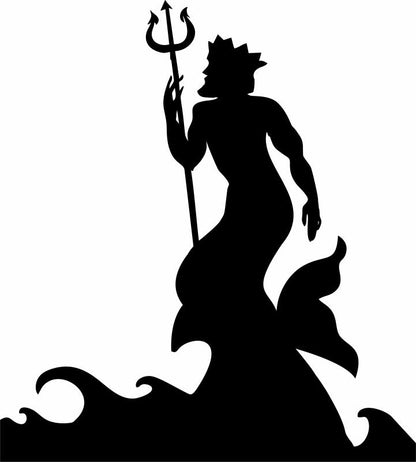 Poseidon - God of the Sea Silhouette Laser Cut Appliques