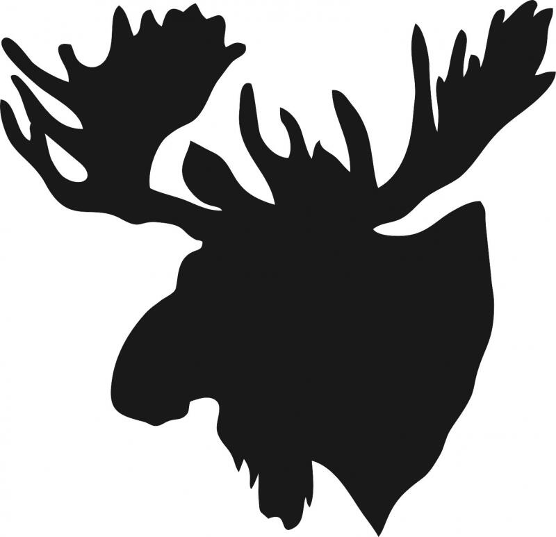 Moose Head Large Antlers Laser Cut Appliques