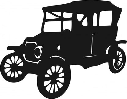 Antique Vintage 1910's Sedan Silhouette Laser Cut Appliques