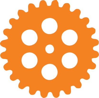 Gear #6 Silhouette Laser Cut Appliques